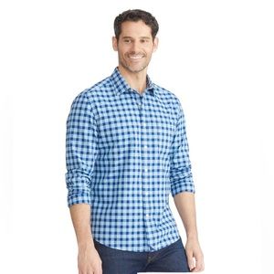 UNTUCKit® Wrinkle-Free Light Blue & Navy Gingham Buttondown Shirt Extra Large